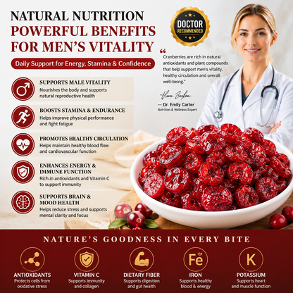 Dried Cranberries for Men’s Energy, Stamina & Confidence-HJY