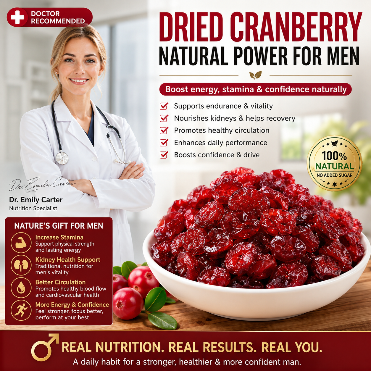Dried Cranberries for Men’s Energy, Stamina & Confidence-HJY