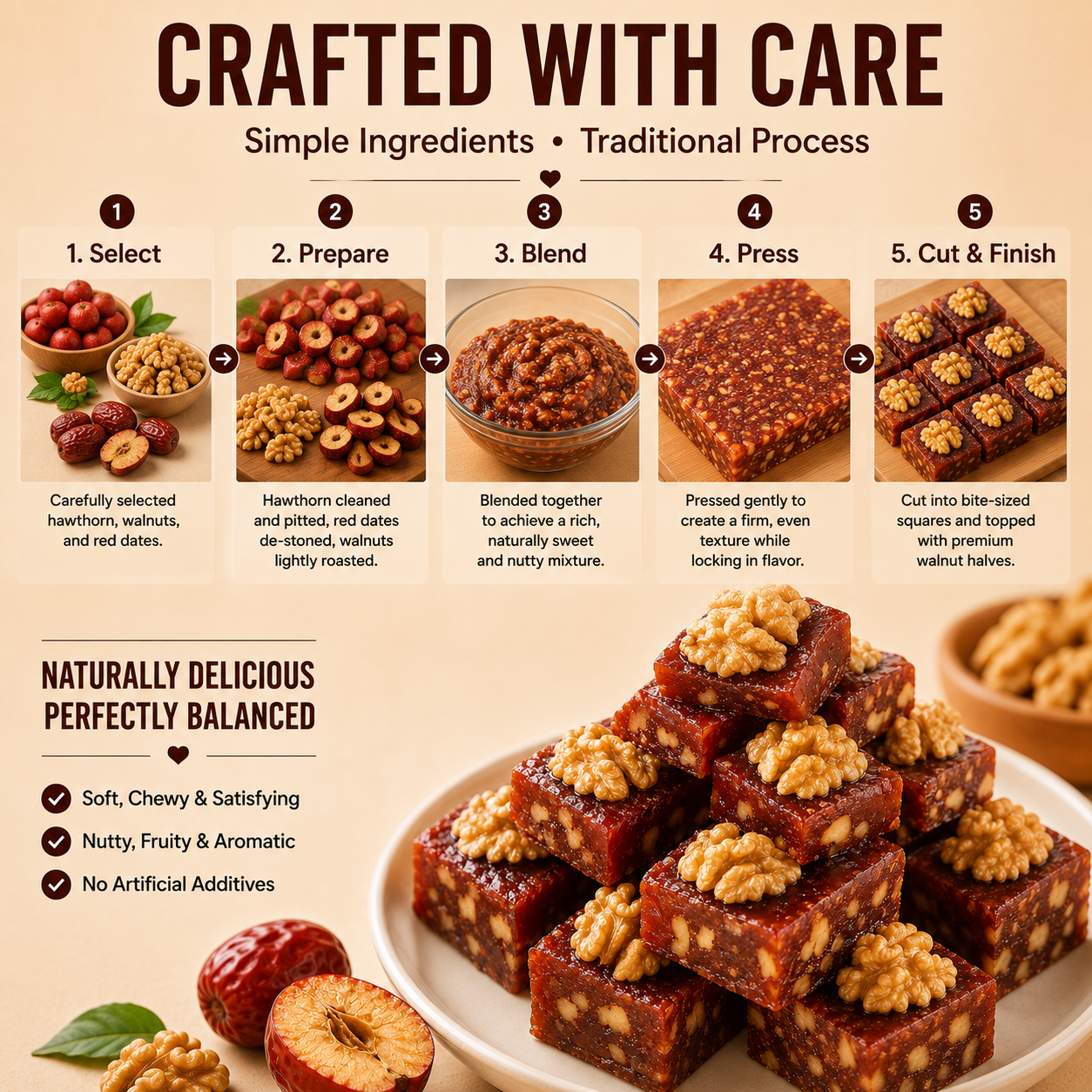 Natural Daily Fuel for Men’s Strength, Stamina & Vitality-Hawthorn Walnut Pie-HJY
